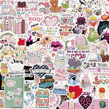 DETICKERS Book Stickers for Kindle Laptop Water Bottles 80 PCS Romance Bookish Waterproof Stickers Vinyl Gifts for Adults Reading Book Lover - style: Booking