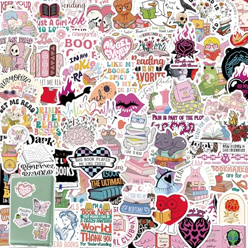 DETICKERS Book Stickers for Kindle Laptop Water Bottles 80 PCS Romance Bookish Waterproof Stickers Vinyl Gifts for Adults Reading Book Lover - style: Booking