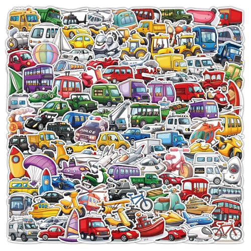 200 Pcs Car Stickers Bulk.Truck Stickers for Kids Classroom Boys Girls School,Construction Pack Sticker for Book Water Bottles Phone Case Laptop - color: Car Stickers