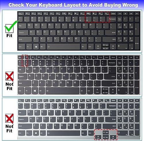 Keyboard Cover for Lenovo V15 G4 /V15 G3 /V15 Gen 2 15.6", Lenovo IdeaPad 1/IdeaPad 1i 15.6", IdeaPad 5 Slim/IdeaPad 5i Slim 16", Lenovo IdeaPad 1 15IGL7 15ADA07 15IAU7 15ALC7 15IJL71 - color: Ombrepink