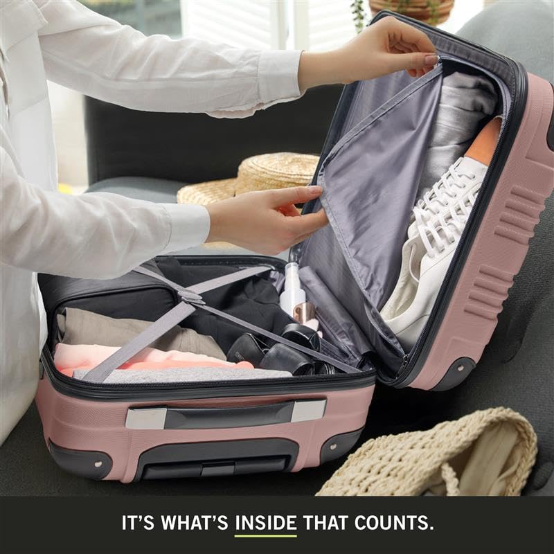 Kenneth Cole REACTION Out of Bounds Lightweight Hardshell 4-Wheel Spinner Luggage, Rose Gold, 2-Piece Set (20" & 28") - color: Rose Gold, size: 2-Piece Set (20" & 28")