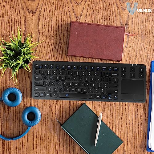 Vilros 2.4G Wireless & Wired Touch Keyboard with Built-in Touchpad- USB Wired + 2.4G Wireless Keyboard Compatible with Raspberry Pi