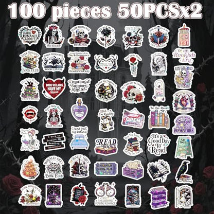Dark Romance Stickers for Adults - 100 Pcs Gothic Bookish Water Bottle Stickers, Holographic Waterproof Scrapbook Sticker for Book Lover, Vinyl Decals for Vision Board Laptop Journal - style: Dark Romance