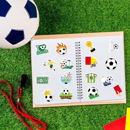 Haooryx Soccer Sport Stickers Rolls - 1000pcs Soccer Football Match Season Stickers Scrapbook Waterproof Vinyl Self Adhesive Water Bottle Laptop Page Activity Pad Summer Camp Birthday Party Favor - style: Soccer 2Roll