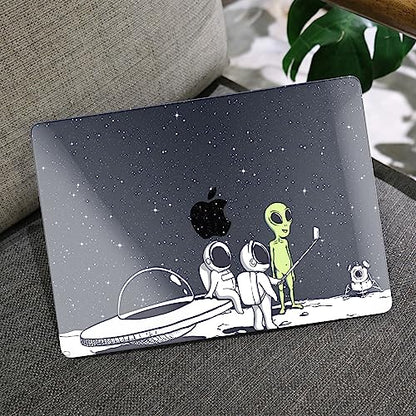 MEEgoodo Case for M5/M4/M3/M2 MacBook Air 15 inch Case 2026 2025 2024 2023, Laptop Shell Fit Model (A3448/A3241/A3114/A2941) for MacBook Air 15.3-inch, Astronauts & Alien - color: Astronauts & Alien
