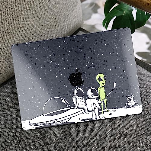 MEEgoodo Case for M5/M4/M3/M2 MacBook Air 15 inch Case 2026 2025 2024 2023, Laptop Shell Fit Model (A3448/A3241/A3114/A2941) for MacBook Air 15.3-inch, Astronauts & Alien - color: Astronauts & Alien