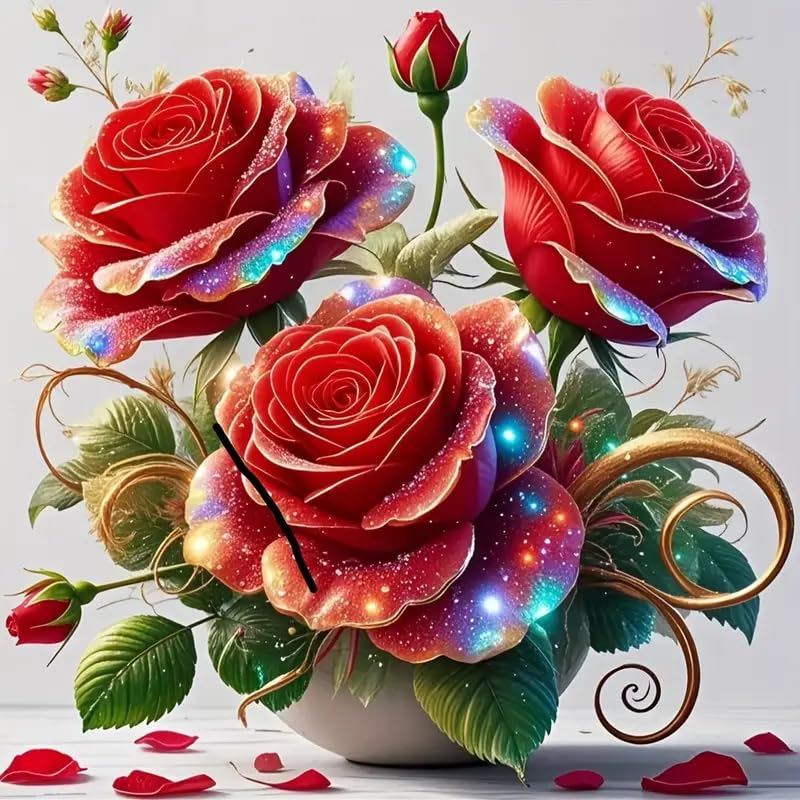Cup Red Rose PVC Vinyl Car Decals Stickers Waterproof Self-Adhesive Decals for Cars, Laptops, Trucks, Motorcycles Wall Window Luggage Scratch Cover Door Decor Sticker