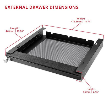 Penn Elcom Under Desk Laptop Drawer, Lockable, for 17” Laptops - Premium Sliding Security Drawers - Model EX-6151B - color: Black - Model Ex-6151b (17" Laptop)