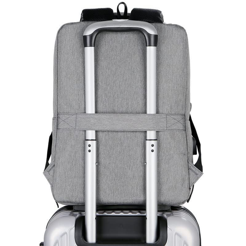 Travel Laptop Backpack Business Laptop Backpack with USB Charging Port (Gray) - color: 1 Year Ash