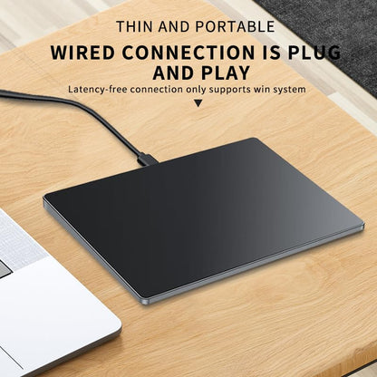 Wired touchpad supports multi gesture control, Aluminum alloy casing and glass panel Trackpad Mouse with Multi-Touch Navigation for Windows 10/11/Linux/fedora 43 Laptop PC Notebook Computer (black) - color: black