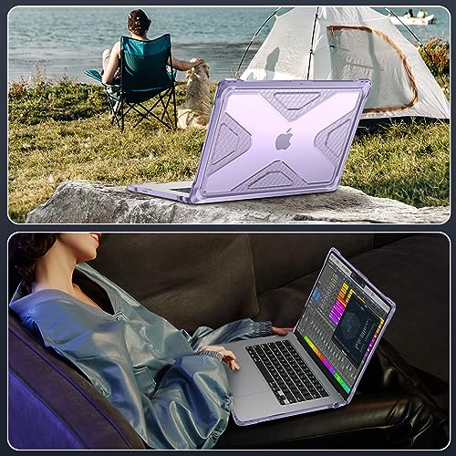 Fintie Rugged Case for MacBook Air 15 Inch, Lilac | A3448 A3241 A3114 A2941, 2023 2024 2025 2026, M2 M3 M4 M5, TPU Bumper, Heavy Duty Hard Shell Cover - color: Lilac