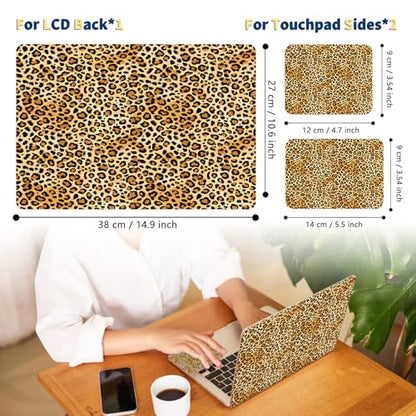 Universal Laptop Skin for 13-16 Inch Laptops,Vinyl Protective Sticker Decal,Easy DIY Trim-to-Fit for HP/Dell/MacBook,Bubble-Free & Removable,Leopard Print - color: Leopard print