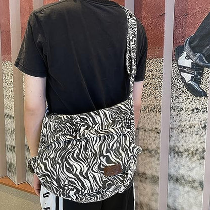 Large Canvas Messenger Bag with Multiple Pockets for Men and Women, Crossbody Shoulder Tote Hobo Laptop Bag - color: 91 - Banma Line