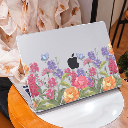 for MacBook Neo 13 inch Case 2026 Release A3404 Cover, Ultra-Thin Printed Pattern Plastic Hard Shell Case Protective Case for MacBook Neo 13 with Apple A18 Pro Chip, Pink & Purple Flowers - color: Pink & Purple Flowers