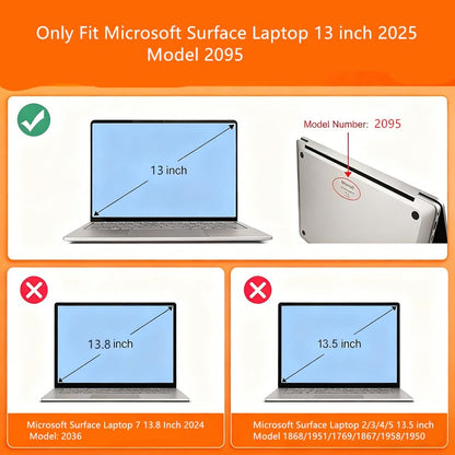 Se7enline Case for 2025 Microsoft Surface Laptop Windows 11 Copilot+ PC Surface Laptop 13 Inch Touchscreen Display Cover Fits Model 2095, with Keyboard Cover,Frosted Transparent - color: Frosted Transparent, size: 13 inch