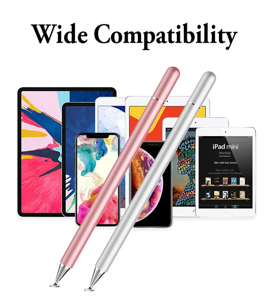 Stylus Pen for Touchscreen 2pcs, Magnetic Stylus Pens for Nintendo Switch | Metal Barrel,4Disc Tip,Lightweight Stylist ,No Charging Capacitive Stylus Pen for iPad/iPhone/Android Tablet(Pink/Silver) - color: Pink+Sliver