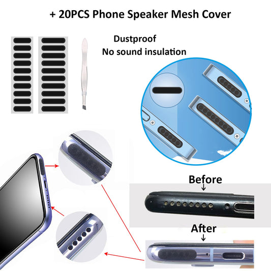 10PCS Type C Protector Cap Silicone USB Type C Anti Dust Plugs Cover | Compatible with All Type C Charging Port, With Type C Port &Phone Speaker Hole Cleaning Sticks, Speaker Mesh Covers