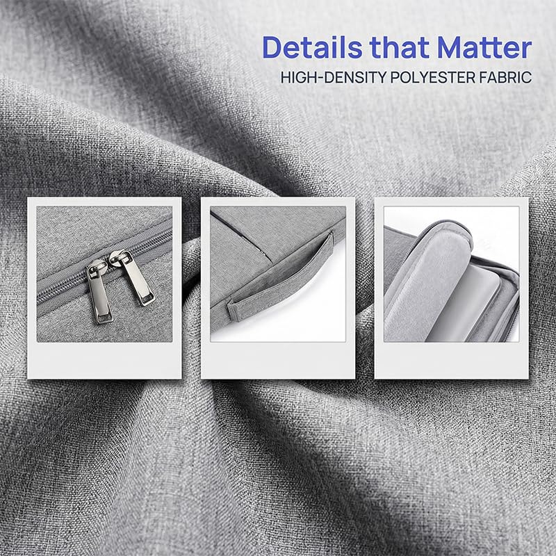 Laptop Case, Water-Resistant Laptop Sleeve Case with Pocket for MateBook, Briefcase Carrying Laptop Cover for 13"-14" - color: Lightgray