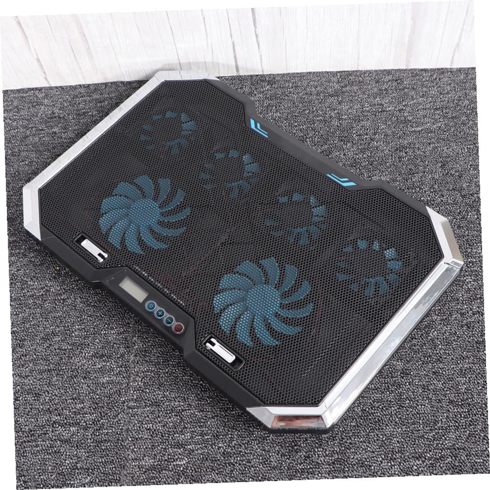 Adjustable Laptop Cooling Pad with Fans and Dual USB Ports RGB LED Light Effects Iron Hollow Shell for Efficient Heat Dissipation Suitable for Laptops Up to Silent Portable Cooler
