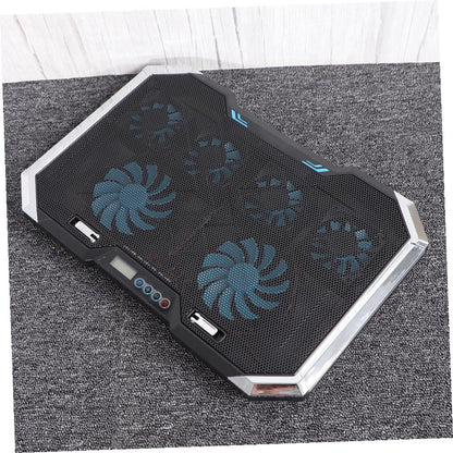 Adjustable Laptop Cooling Pad with Fans and Dual USB Ports RGB LED Light Effects Iron Hollow Shell for Efficient Heat Dissipation Suitable for Laptops Up to Silent Portable Cooler