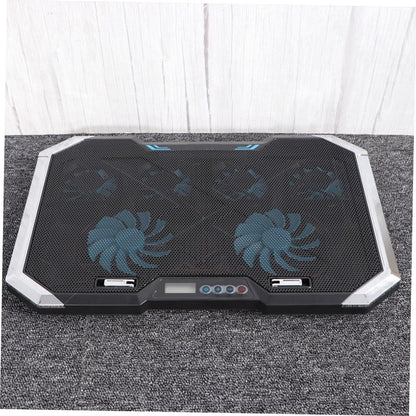 Adjustable Laptop Cooling Pad with Fans and Dual USB Ports RGB LED Light Effects Iron Hollow Shell for Efficient Heat Dissipation Suitable for Laptops Up to Silent Portable Cooler