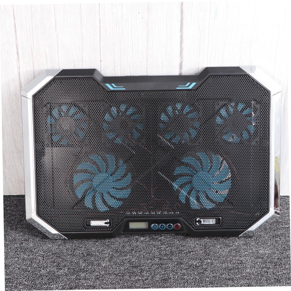 Adjustable Laptop Cooling Pad with Fans and Dual USB Ports RGB LED Light Effects Iron Hollow Shell for Efficient Heat Dissipation Suitable for Laptops Up to Silent Portable Cooler