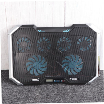 Adjustable Laptop Cooling Pad with Fans and Dual USB Ports RGB LED Light Effects Iron Hollow Shell for Efficient Heat Dissipation Suitable for Laptops Up to Silent Portable Cooler
