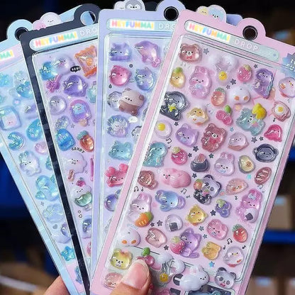3D Puffy Stickers 6 Sheets 300+ Kawaii Stickers for Phone Case & Handbooks ﻿ ﻿ - style: 6PCS Stickers