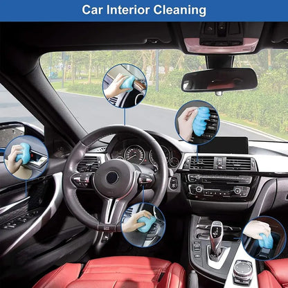 Car Cleaning Gel Multipurpose Car AC Vent Interior Dust Cleaning Gel Jelly Car Interior Keyboard PC Laptop Electronic Gadget Cleaning Kit with Fregrance (Cleaning Gel + Windshield Tablet)