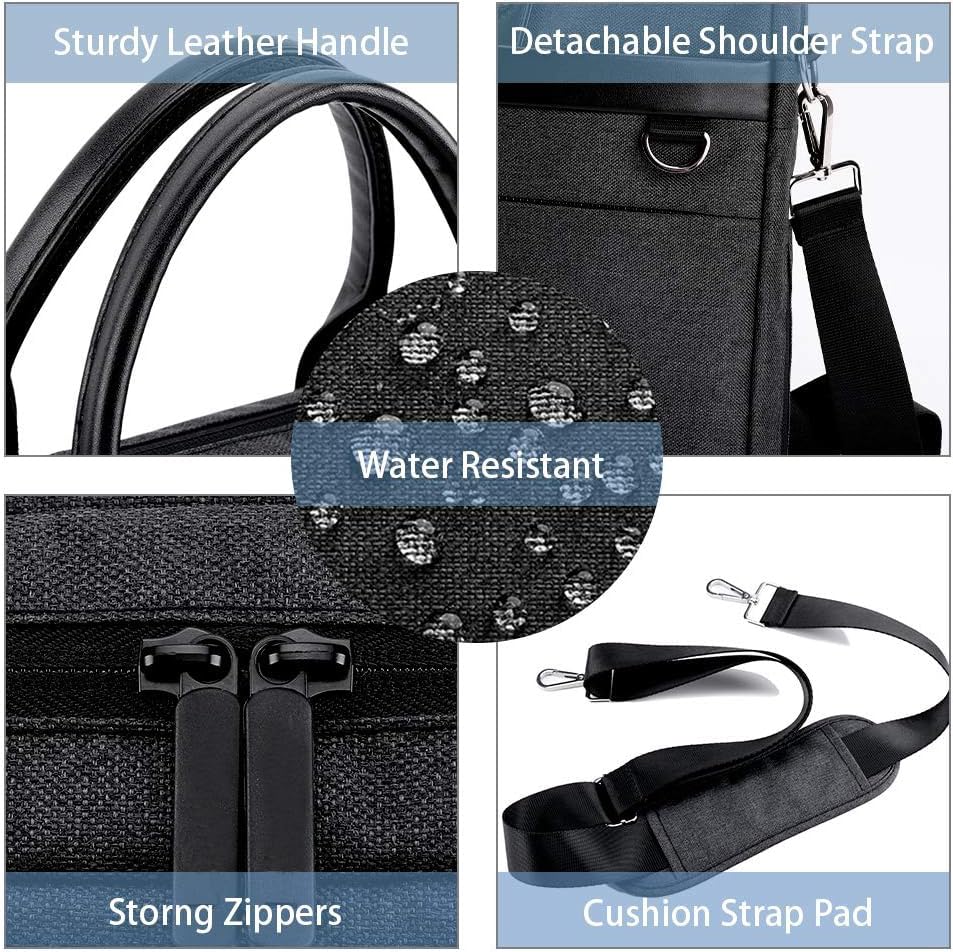 Lekesky Briefcases laptop Bag 15.6 Inch Travel Briefcase Water Resistant Expandable Shoulder Bag Messenger for Men