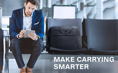 BAGSMART 17.3 Inch Laptop Bag Expandable Computer Bag Briefcase, Black | Men Women Laptop Shoulder Bag,Work Bag Business Travel Office - color: Black-17.3 Inch